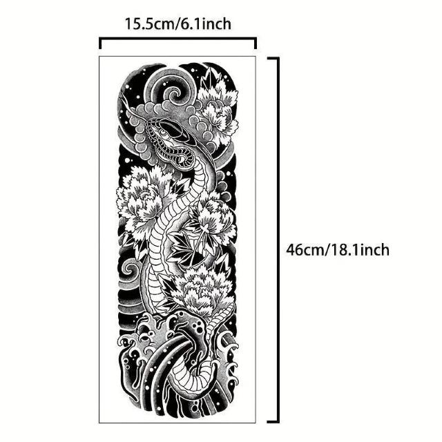 お試し価格690円★2枚セット大型ハーブタトゥースリーブ - リアルなアームタトゥー、防水 15.5cm x 6.1インチ < 男性ファッション お試し価格690円★2枚セット大型ハーブタトゥースリーブ - リアルなアームタトゥー、防水 15.5cm x 6.1インチ < 男性ファッションの