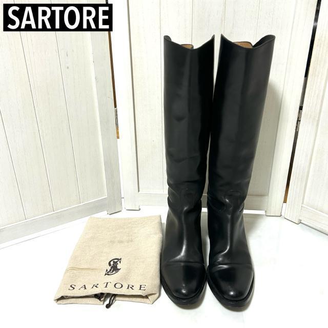 美品 SARTORE サルトル バックベルト ロングブーツ 黒 37 < ブランド  美品 SARTORE サルトル バックベルト ロングブーツ 黒 37  < ブランドの