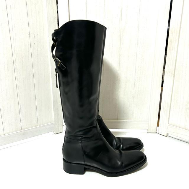 美品 SARTORE サルトル バックベルト ロングブーツ 黒 37 < ブランド  美品 SARTORE サルトル バックベルト ロングブーツ 黒 37 < ブランドの