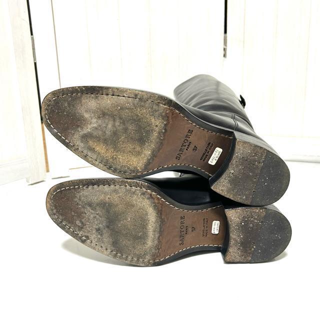 美品 SARTORE サルトル バックベルト ロングブーツ 黒 37 < ブランド  美品 SARTORE サルトル バックベルト ロングブーツ 黒 37 < ブランドの