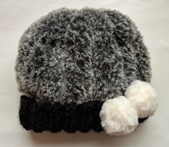 ハンドメイド ニット帽 ふわふわモコモコ ウール100% ブラック < 女性ファッション ハンドメイド ニット帽 ふわふわモコモコ ウール100% ブラック < 女性ファッションの