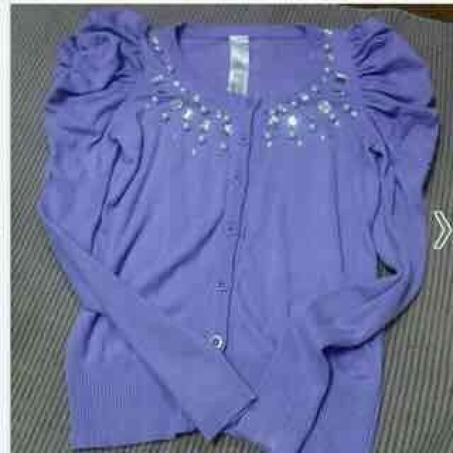 美品 ムルーア ビジュー付 カーディガン < ブランド  美品 ムルーア ビジュー付 カーディガン < ブランドの