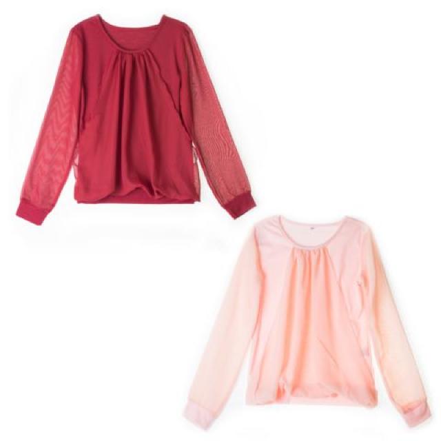 残1枚特別値引き500円★シフォントップス大きいサイズ ピンクXXXL < 女性ファッション  残1枚特別値引き500円★シフォントップス大きいサイズ ピンクXXXL < 女性ファッションの