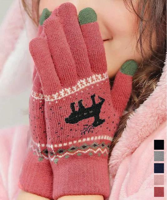 送料無料 新品 トナカイ柄手袋タッチパネル対応ニット手袋 < 女性ファッション 送料無料 新品 トナカイ柄手袋タッチパネル対応ニット手袋 < 女性ファッションの