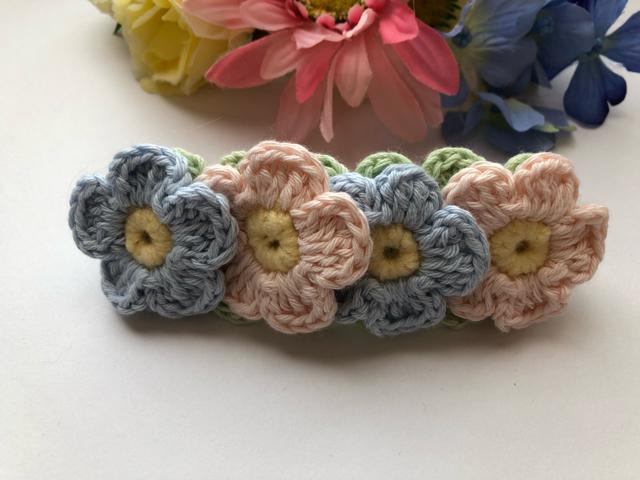 ハンドメイド バレッタ パステルお花満開♪ 春よ来い♪コットン < 女性ファッション  ハンドメイド バレッタ パステルお花満開♪ 春よ来い♪コットン  < 女性ファッションの