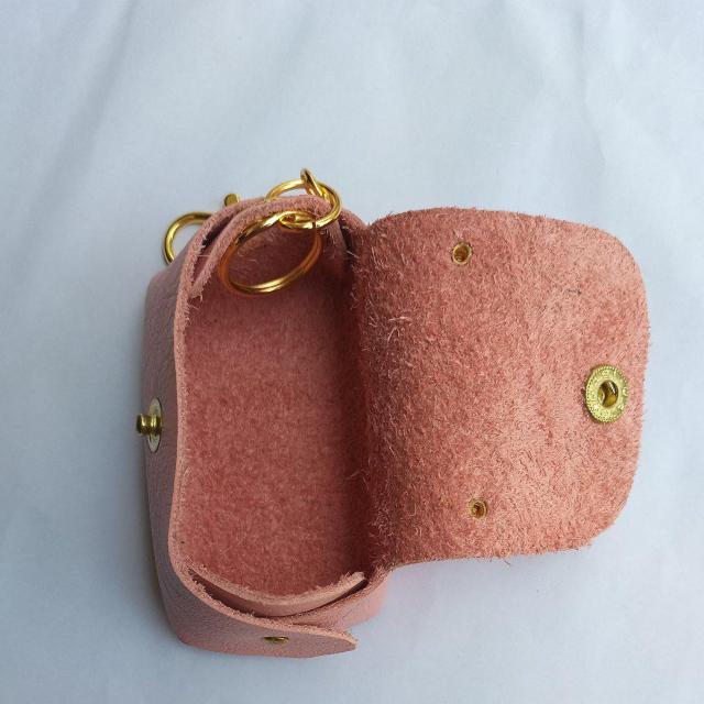 DIY 本革 ミニバッグ ピンク キーホルダー < ペット/手芸/園芸  DIY 本革 ミニバッグ ピンク キーホルダー < ペット/手芸/園芸の