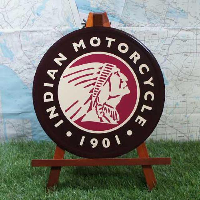 新品【ブリキ看板】Indian/インディアン ロゴ 丸型 < ホビー  新品【ブリキ看板】Indian/インディアン ロゴ 丸型  < ホビーの