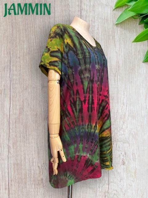 タイダイ前開きチュニック★アジアン★エスニック★羽織り < 女性ファッション  タイダイ前開きチュニック★アジアン★エスニック★羽織り < 女性ファッションの