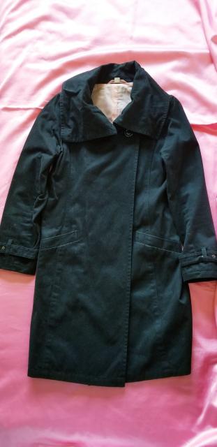 ★Pink Bunnys★黒ブラック裏地ピンク可愛い♪襟元3wayカラー♪お洒落細見え♪綿コットンピーチスキン加工長袖ロングコート < 女性ファッション ★Pink Bunnys★黒ブラック裏地ピンク可愛い♪襟元3wayカラー♪お洒落細見え♪綿コットンピーチスキン加工長袖ロングコート < 女性ファッションの