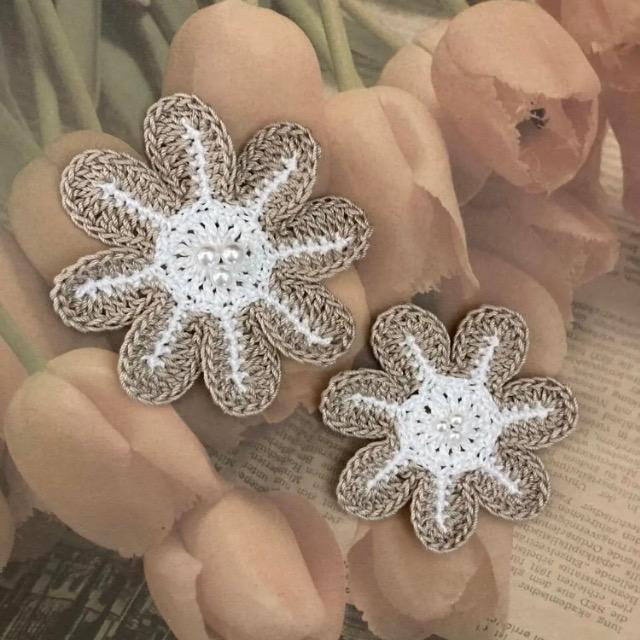 ハンドメイド♪レース編み 大小モチーフ2枚セット < 女性ファッション  ハンドメイド♪レース編み 大小モチーフ2枚セット  < 女性ファッションの