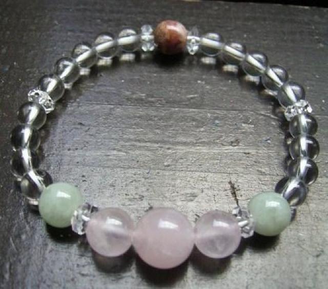 第4チャクラ活性*ピンク・グリーン*パワーストーンブレスレット 天然石 < 女性アクセサリー/時計  第4チャクラ活性*ピンク・グリーン*パワーストーンブレスレット 天然石  < 女性アクセサリー/時計の