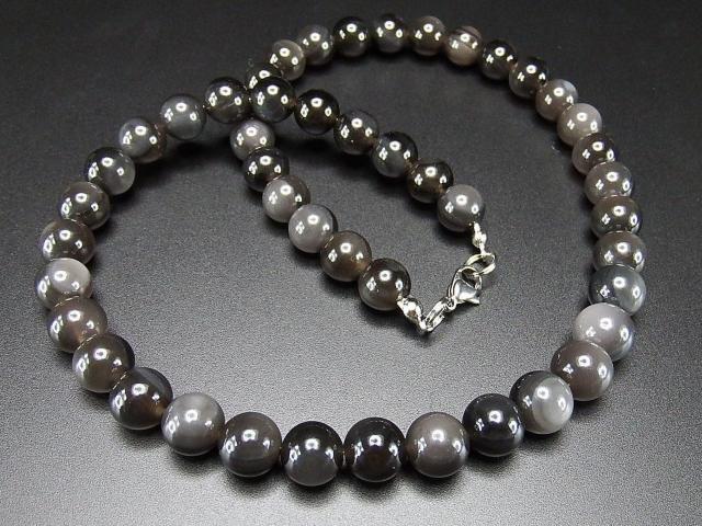 まよけ天然石アイスオブシディアン10mmワイヤー仕上げより大玉ネックレス < 女性アクセサリー/時計  まよけ天然石アイスオブシディアン10mmワイヤー仕上げより大玉ネックレス < 女性アクセサリー/時計の