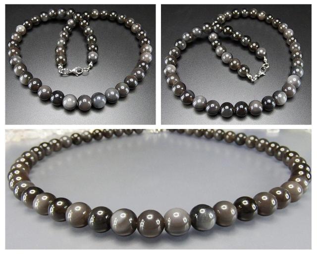 まよけ天然石アイスオブシディアン10mmワイヤー仕上げより大玉ネックレス < 女性アクセサリー/時計  まよけ天然石アイスオブシディアン10mmワイヤー仕上げより大玉ネックレス < 女性アクセサリー/時計の