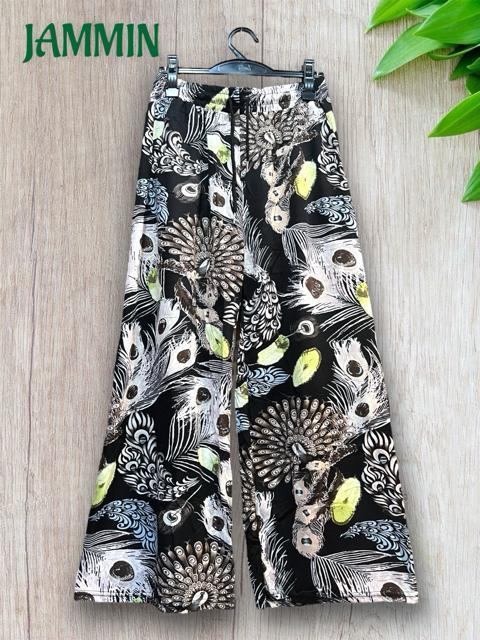 孔雀柄パンツ アジアン エスニック ヒッピー 個性派 ゆったり < 女性ファッション 孔雀柄パンツ アジアン エスニック ヒッピー 個性派 ゆったり < 女性ファッションの