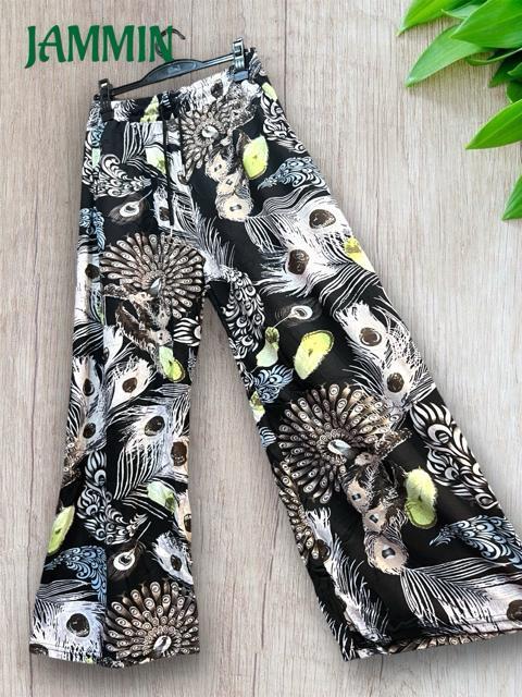 孔雀柄パンツ アジアン エスニック ヒッピー 個性派 ゆったり < 女性ファッション 孔雀柄パンツ アジアン エスニック ヒッピー 個性派 ゆったり < 女性ファッションの