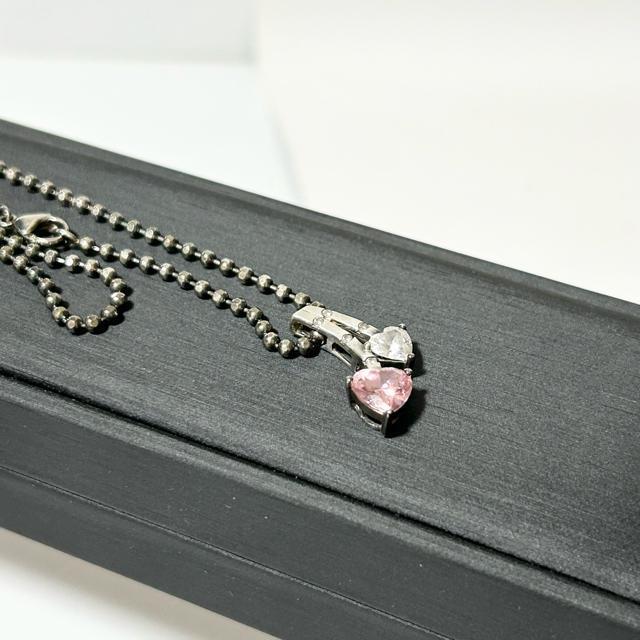 ハートモチーフ SV925 ネックレス ペンダント レディース シルバー ピンク < 女性ファッション ハートモチーフ SV925 ネックレス ペンダント レディース シルバー ピンク < 女性ファッションの