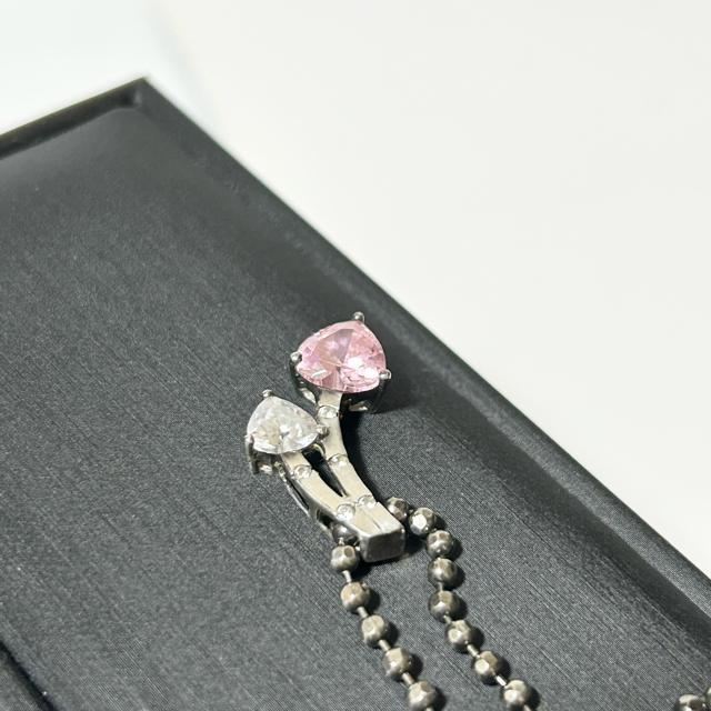 ハートモチーフ SV925 ネックレス ペンダント レディース シルバー ピンク < 女性ファッション ハートモチーフ SV925 ネックレス ペンダント レディース シルバー ピンク < 女性ファッションの