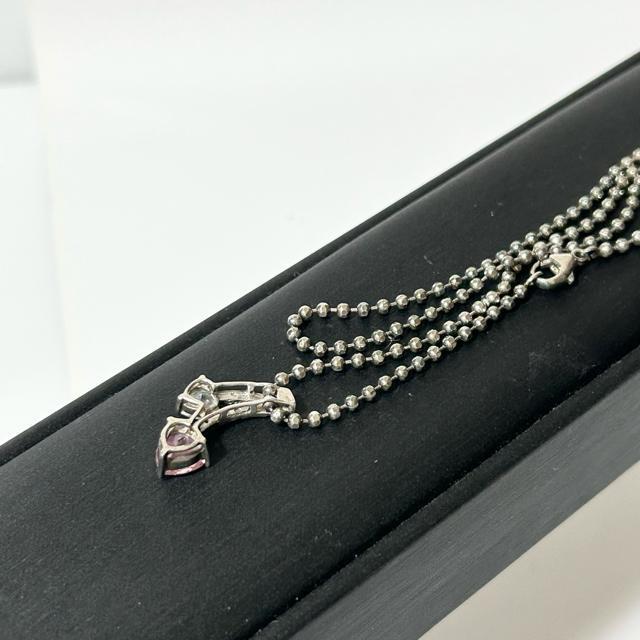 ハートモチーフ SV925 ネックレス ペンダント レディース シルバー ピンク < 女性ファッション ハートモチーフ SV925 ネックレス ペンダント レディース シルバー ピンク < 女性ファッションの