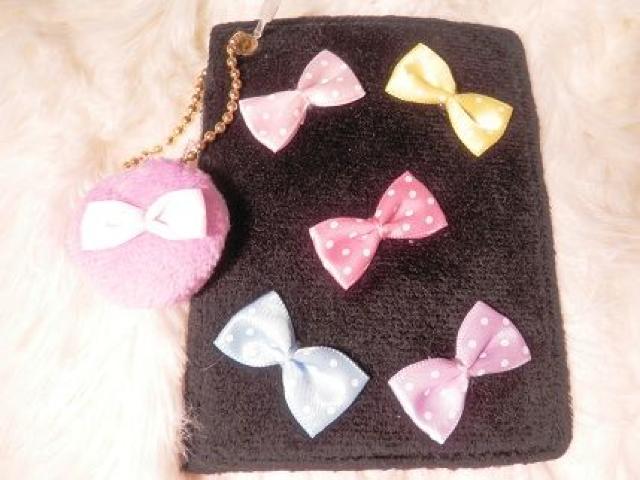 SBY黒パステルリボンドットカード定期入れキーホルダー < 女性ファッション SBY黒パステルリボンドットカード定期入れキーホルダー < 女性ファッションの