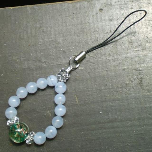 蓄光*ホタルガラスxブルーレースストラップ < 家電/AV 蓄光*ホタルガラスxブルーレースストラップ < 家電/AVの