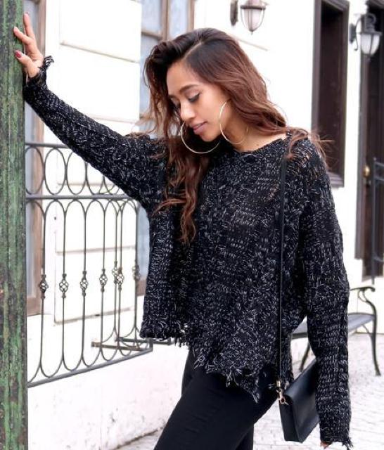 ☆LatinaダメージVネックニット☆新品未使用 < 女性ファッション  ☆LatinaダメージVネックニット☆新品未使用  < 女性ファッションの