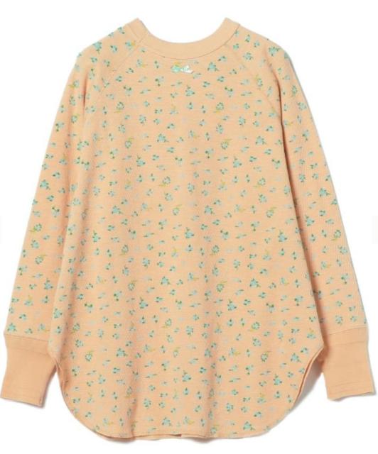 レディース フラワー サーマル ロングスリーブ Tシャツ【APRICOT】 < 女性ファッション  レディース フラワー サーマル ロングスリーブ Tシャツ【APRICOT】 < 女性ファッションの