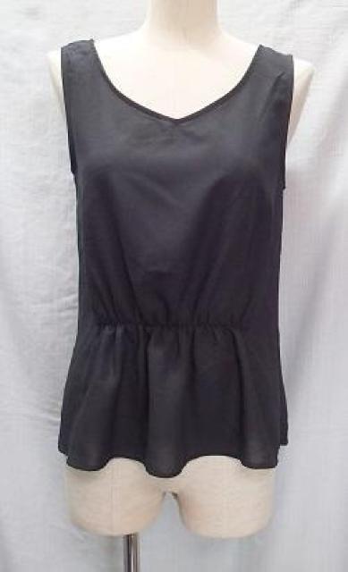 ◆LOUNIE ルーニィ/異素材使い デザイントップス ノースリーブ/ブラック/サイズF < 女性ファッション  ◆LOUNIE ルーニィ/異素材使い デザイントップス ノースリーブ/ブラック/サイズF  < 女性ファッションの