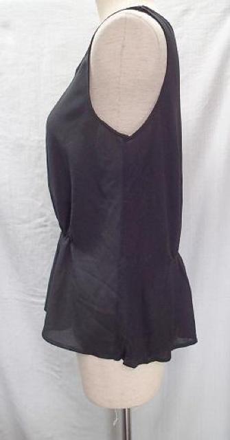 ◆LOUNIE ルーニィ/異素材使い デザイントップス ノースリーブ/ブラック/サイズF < 女性ファッション  ◆LOUNIE ルーニィ/異素材使い デザイントップス ノースリーブ/ブラック/サイズF < 女性ファッションの