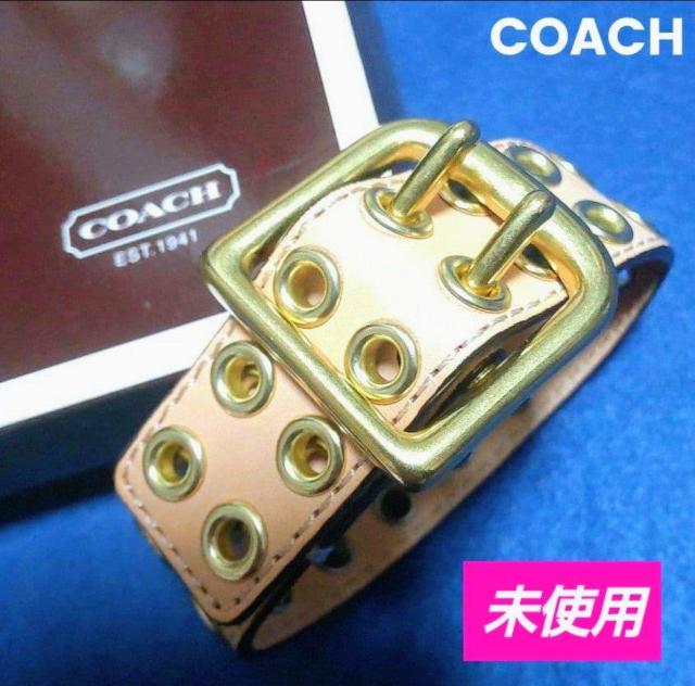 【未使用】COACH スタッズ レザー バングル、巾着付 < ブランド  【未使用】COACH スタッズ レザー バングル、巾着付  < ブランドの