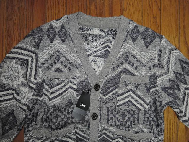 新品 TMT ネイティブ柄 コットンニット カーディガン S 灰 ホツレ 切りっぱなし加工 ティーエムティー 定価33000円 < ブランド 新品 TMT ネイティブ柄 コットンニット カーディガン S 灰 ホツレ 切りっぱなし加工 ティーエムティー 定価33000円 < ブランドの