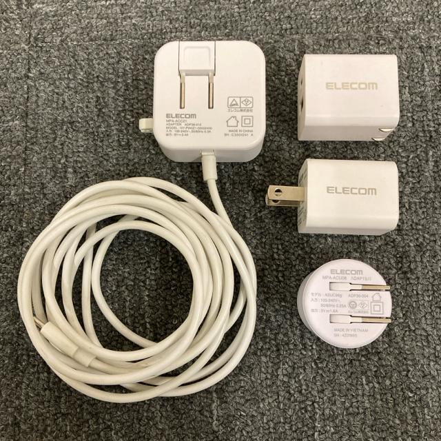 ���� ELECOM �G���R�� �[�d�� AC�A�_�v�^ 4�Z�b�g �� �Ɠd/AV�� 