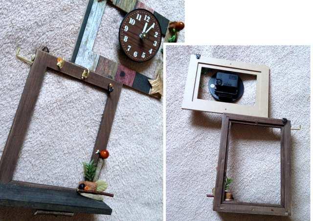 ハンドメイド◆壁掛け 時計 アクセサリーやキーフック 一体型 < インテリア/ライフ  ハンドメイド◆壁掛け 時計 アクセサリーやキーフック 一体型 < インテリア/ライフの