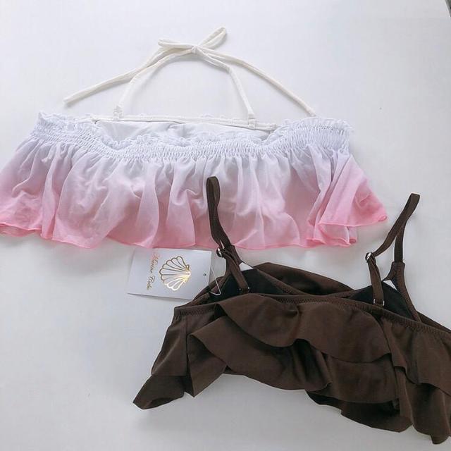 ◆新品水着トップス2着セット◆ブラウン&ピンク7号★旅行海プール♪ < 女性ファッション ◆新品水着トップス2着セット◆ブラウン&ピンク7号★旅行海プール♪ < 女性ファッションの