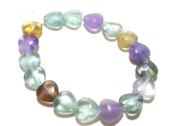 天然石★フローライト ハート 半連 < 女性アクセサリー/時計  天然石★フローライト ハート 半連  < 女性アクセサリー/時計の