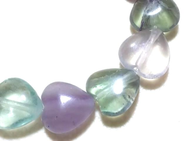 天然石★フローライト ハート 半連 < 女性アクセサリー/時計  天然石★フローライト ハート 半連 < 女性アクセサリー/時計の