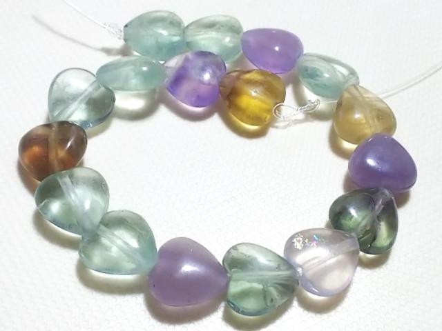 天然石★フローライト ハート 半連 < 女性アクセサリー/時計  天然石★フローライト ハート 半連 < 女性アクセサリー/時計の