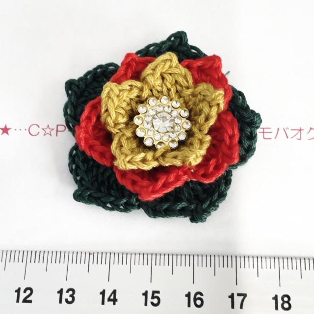 12*ハンドメイド♪ポインセチア風3段お花モチーフ ガラスビジュー 14 < ペット/手芸/園芸 12*ハンドメイド♪ポインセチア風3段お花モチーフ ガラスビジュー 14 < ペット/手芸/園芸の