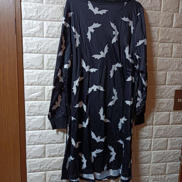 新品★コウモリ柄ワンピ/ブラック/XL < 女性ファッション  新品★コウモリ柄ワンピ/ブラック/XL < 女性ファッションの
