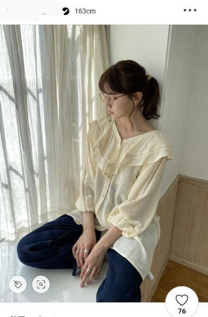 idem big frill heart blouse ベージュ シャツワンピース チュニック フリーサイズ < 女性ファッション  idem big frill heart blouse ベージュ シャツワンピース チュニック フリーサイズ < 女性ファッションの