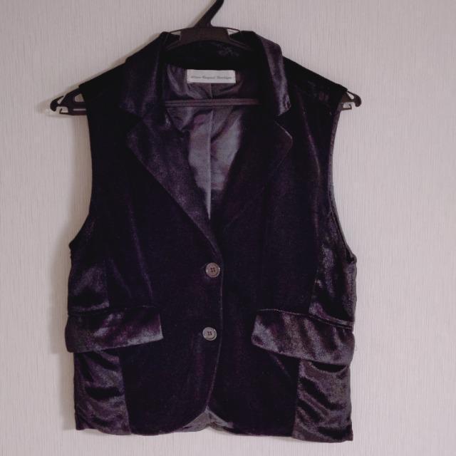 40ans Request Boutique ベロア ベスト 黒色 ブラック ジレ < 女性ファッション 40ans Request Boutique ベロア ベスト 黒色 ブラック ジレ < 女性ファッションの