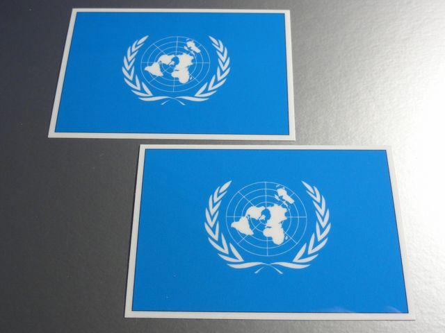 ■国連国際連合旗ステッカー2枚セット即買■ < 自動車/バイク ■国連国際連合旗ステッカー2枚セット即買■ < 自動車/バイク