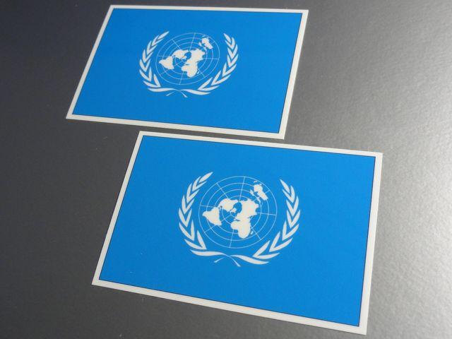 ■国連国際連合旗ステッカー2枚セット即買■ < 自動車/バイク ■国連国際連合旗ステッカー2枚セット即買■ < 自動車/バイク