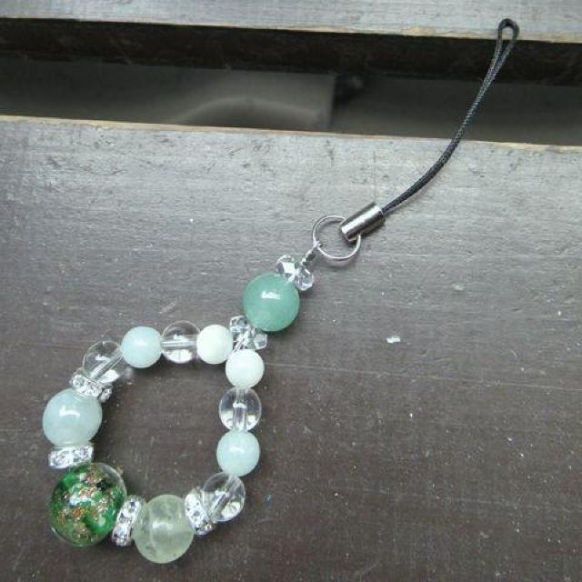 蓄光*ホタルガラスx本翡翠xプレナイトxアベンチュリンストラップ 天然石 パワーストーン < 家電/AV  蓄光*ホタルガラスx本翡翠xプレナイトxアベンチュリンストラップ 天然石 パワーストーン < 家電/AVの