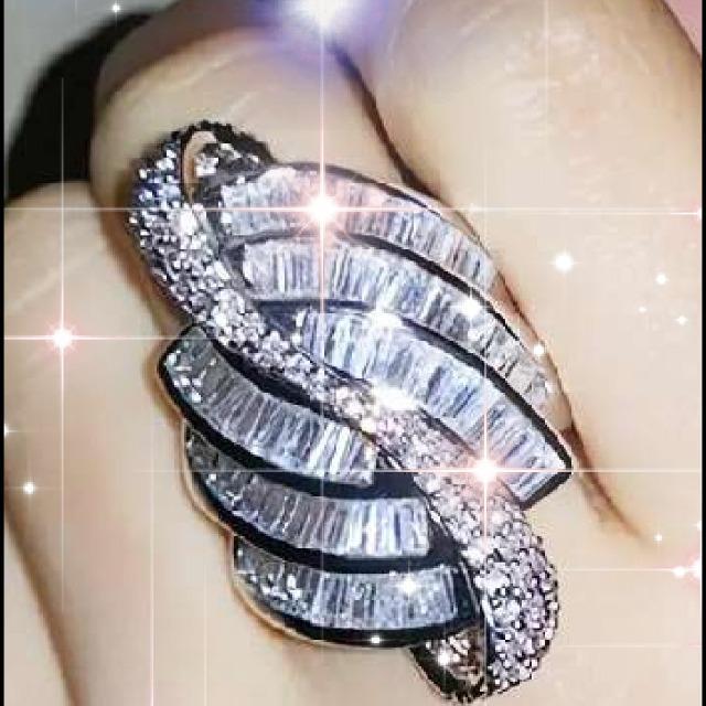 込み★豪華キラキラ★多層スタッキング/ワイドバンドジルコンリング★20号 < 女性アクセサリー/時計 込み★豪華キラキラ★多層スタッキング/ワイドバンドジルコンリング★20号 < 女性アクセサリー/時計の