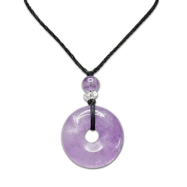 綺麗色合い良好ラベンダーアメジスト丸平安扣天然石ネックレス < 女性アクセサリー/時計  綺麗色合い良好ラベンダーアメジスト丸平安扣天然石ネックレス  < 女性アクセサリー/時計の