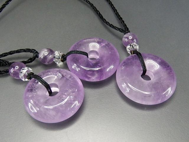 綺麗色合い良好ラベンダーアメジスト丸平安扣天然石ネックレス < 女性アクセサリー/時計  綺麗色合い良好ラベンダーアメジスト丸平安扣天然石ネックレス < 女性アクセサリー/時計の