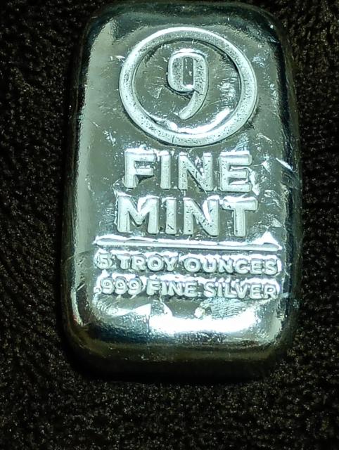 9Fine Mint ���� �V���o�[�o�[ 5�I���X (��155.5g) .999 Fine Silver �L���X�g�o�[  �� �`�P�b�g/������ 