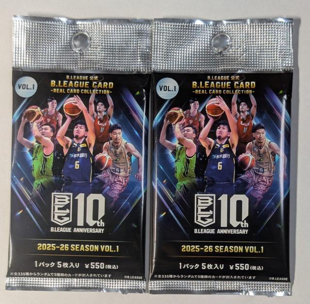 B.LEAGUE10���N�L�O�J�[�h�p�b�N�@2025-26�V�[�Y�� VOL.1 2�p�b�N  �� �g���[�f�B���O�J�[�h�� 