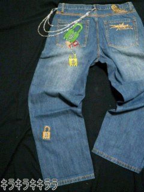 【Miskeen】《New》HipHop系★カラフル・パドロック刺繍*デニム<36> < 男性ファッション 【Miskeen】《New》HipHop系★カラフル・パドロック刺繍*デニム<36> < 男性ファッションの