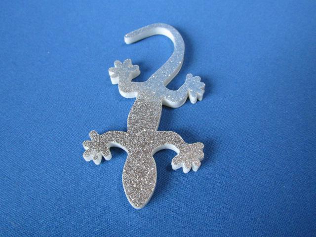●Gecko ゲッコー/守宮/ヤモリ! SILVER シルバー ラメ仕様 ABS製エンブレム 新品 < 自動車/バイク ●Gecko ゲッコー/守宮/ヤモリ! SILVER シルバー ラメ仕様 ABS製エンブレム 新品 < 自動車/バイク